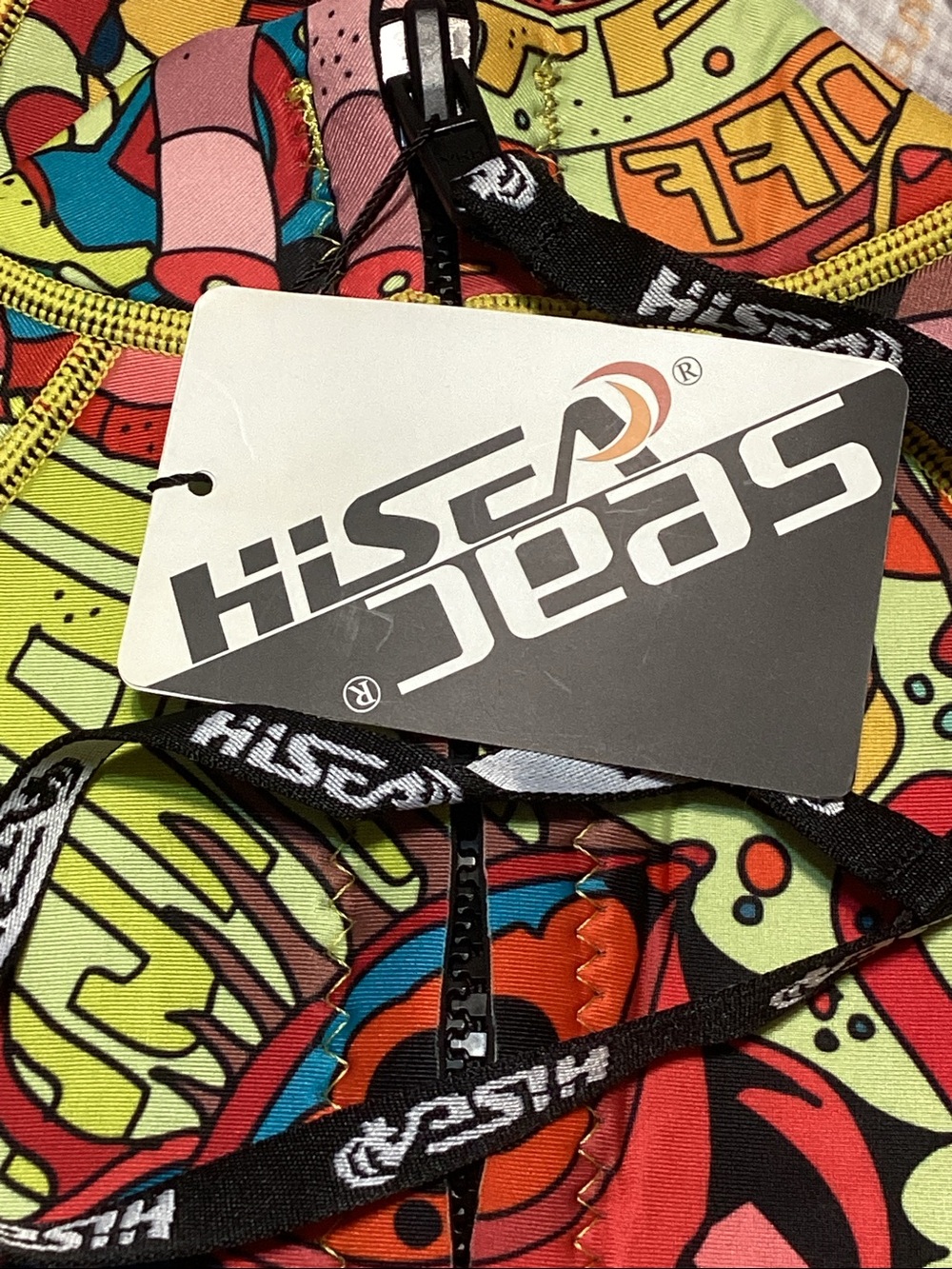 HiSEA Jeas Colorful Abstract Print One-Piece Neoprene Swimsuit - Multicolor - Picture 14 of 16
